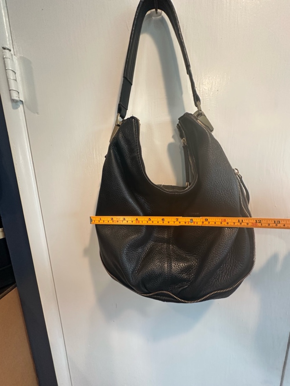 Vince Camuto Black Pebbled Leather Hobo with Gold Hardware - Picture 7 of 8
